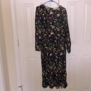 LOFT Floral Midi Dress; NWT